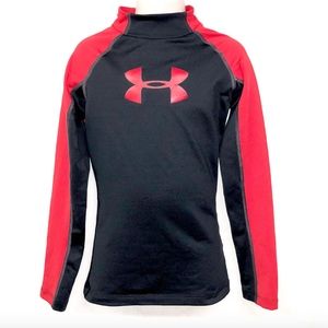 Boys Black Under Armour Mock T Youth Extra Small